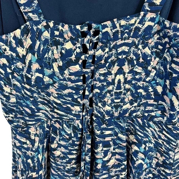 Aqua Dress Size XS Blue and Pink Abstract Geometric Sleeveless Above The Knee - Picture 5 of 6